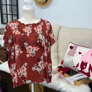 Maurice’s burned orange floral top
